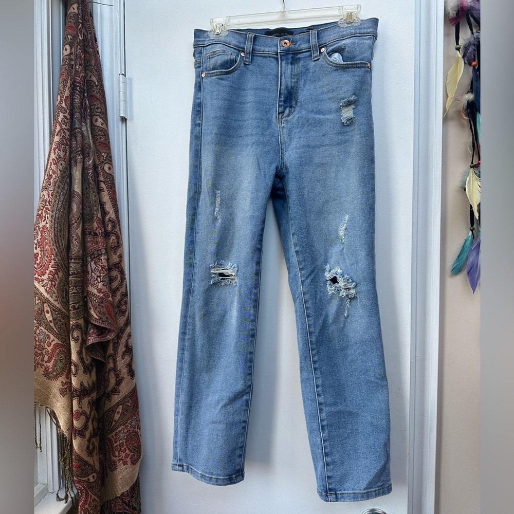 Distressed Blue Jeans